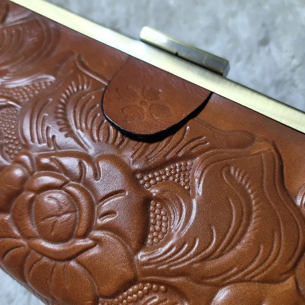 Patricia Nash Athena Floral Embossed Italian Leather Clutch - Florance